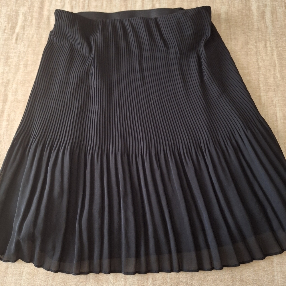 Alfani Black Maxi Pleated A-Line Skirt